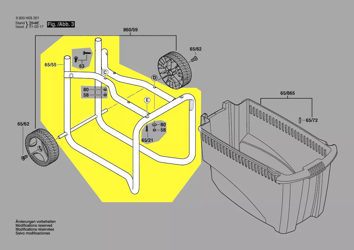 châssis support réf. 2 609 004 243 Bosch
